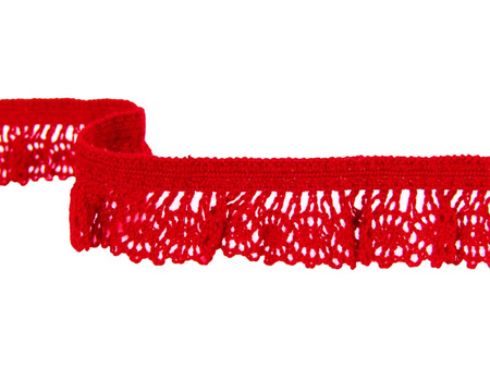 Falbanka 18mm elastyczna bawełna czerwona