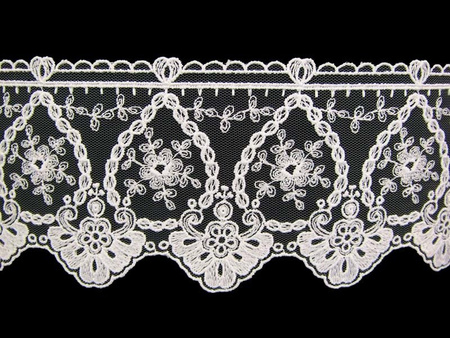 Koronka 9,5cm tiulowa biała