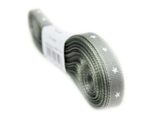 Wstążka 6mm tafta GWIAZDKA popiel