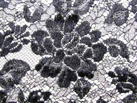 Koronka 115cm tiulowa podkład czarna