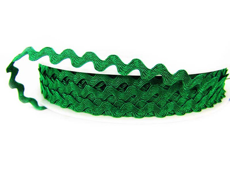 Taśma 7,7mm zygzak wiskoza zielona