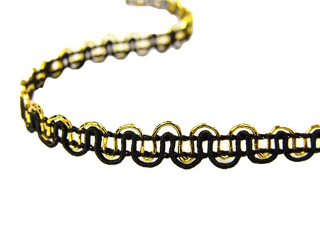 Taśma 0,6cm galonowa czarno-złota