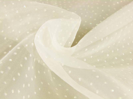 Organza 150cm KROPKA opal ecru