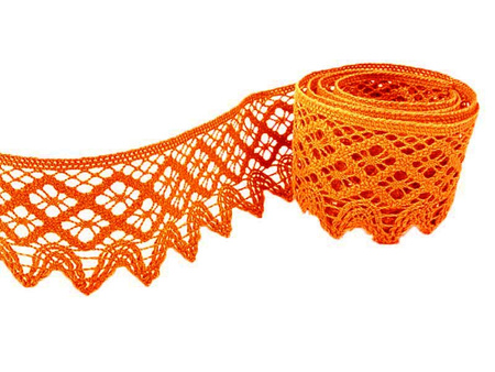 Koronka 6,8cm bawełniana pomarańczowa