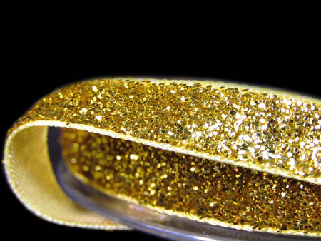 Aksamitka 10mm błyszcząca złota