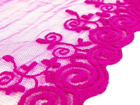 Koronka 10cm tiulowa róż cyklamen