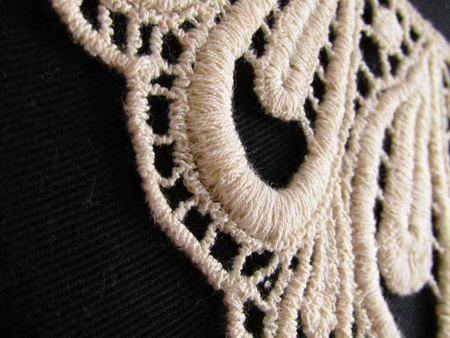 Dekolt gipiurowy bawełna 36cm natural