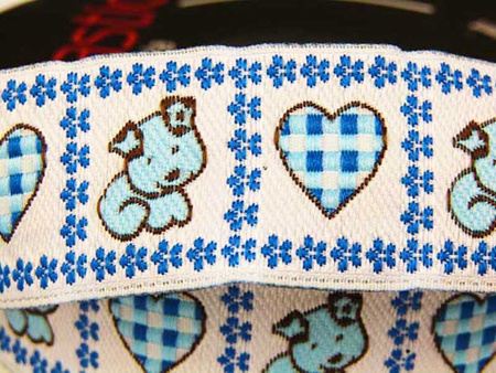 Taśma 25mm żakard PSIAK błękitna