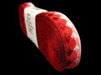 Taśma 10mm żakard ROMB czerwona