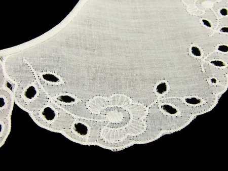 Kołnierzyk młodzieżowy haft bawełna biały