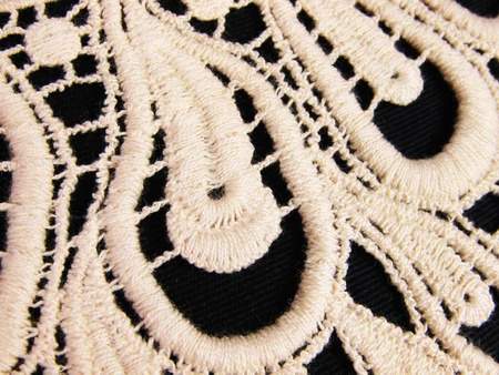 Dekolt gipiurowy bawełna 36cm natural