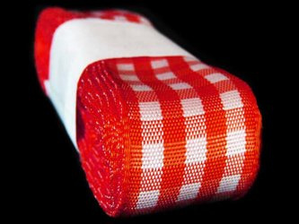 Wstążka 25mm kratka czerwona
