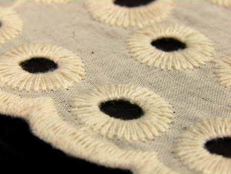 Kołnierzyk damski haft bawełna natural