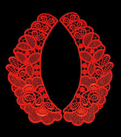 Kołnierzyk damski gipiura czerwony