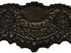 Koronka 7cm elastyczna czarno-złota