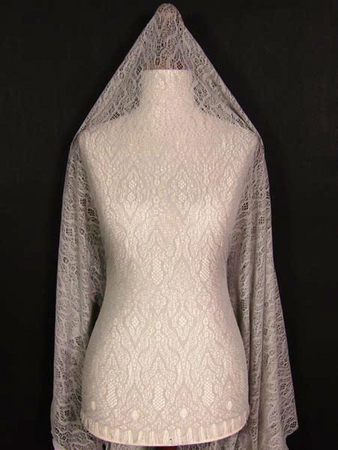 Koronka 145cm stabilna poliamid popiel