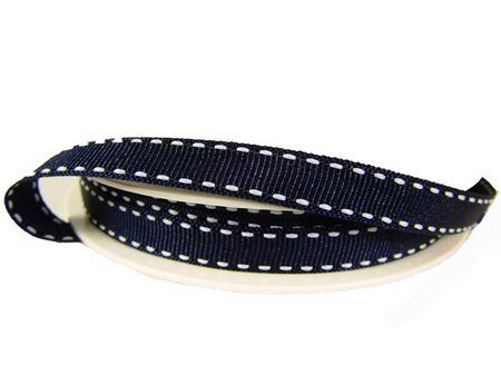 Taśma 0,9cm ryps stebnowana granat