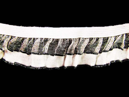 Falbanka 20mm elastyczna biało-czarna