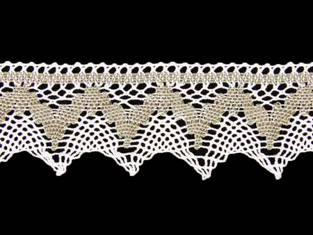 Koronka 8cm bawełniana biało-lniana