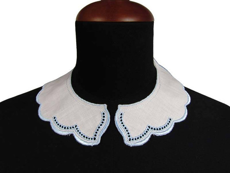 Kołnierzyk BEBE haft AŻUR błękit