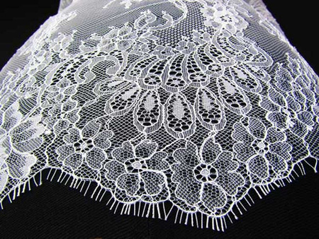 Koronka 140cm tiulowa podkład biała