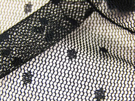 Tiul 150cm miękki KROPKA czarny