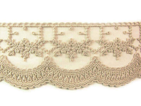 Koronka 7,5cm tiulowa beż