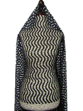 Koronka 140cm tiulowa z cekinem czarna