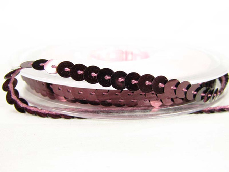 Taśma cekinowa 6mm śliwka