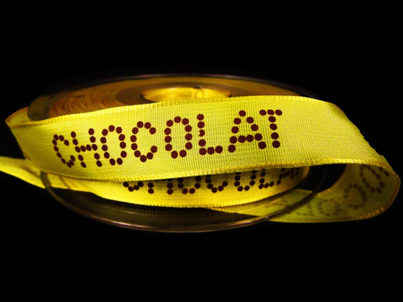 Wstążka 16mm tafta CHOCOLAT żółta