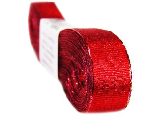 Wstążka 15mm lurex czerwona