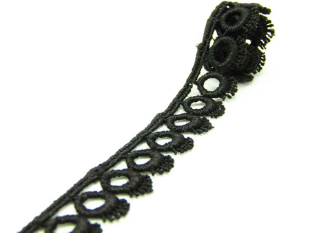 Koronka 1,3cm gipiurowa czarna