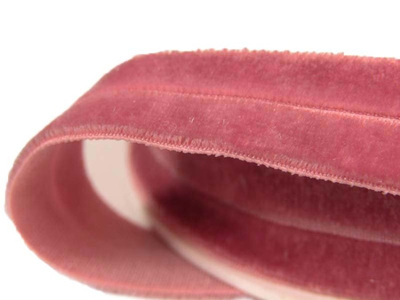 Lamówka 1,6cm elastyczna AKSAMITNA róż