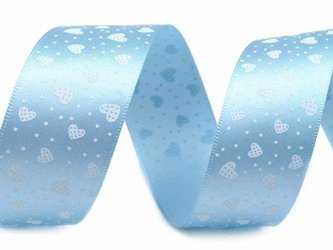 Wstążka 25mm atłas SERCA błękitna