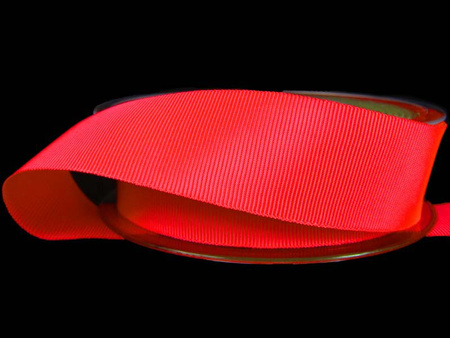 Taśma 25mm ryps poliestrowa neon róż