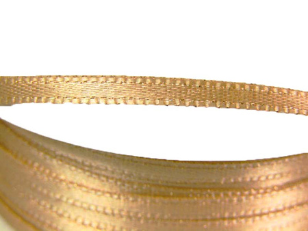 Wstążka 3mm atłas REXOR złoty beż