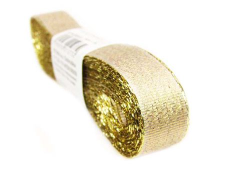 Wstążka 15mm lurex złota