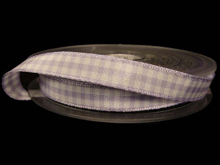 Wstążka 10mm kratka VICHY jasny fiolet