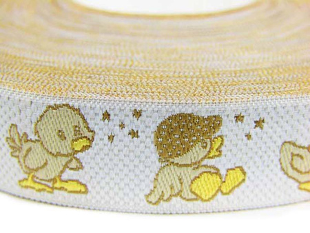 Taśma 16mm żakard KACZUSZKA beż