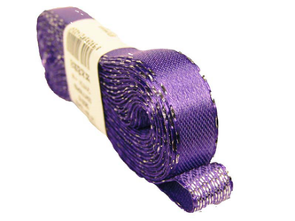 Wstążka 12mm atłas fioletowo-srebrna