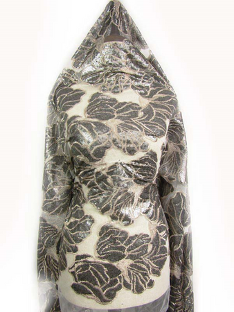 Tkanina 150cm tiulowa z cekinem popiel