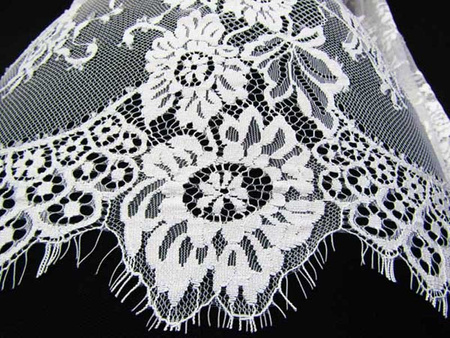 Koronka 140cm tiulowa podkład biała