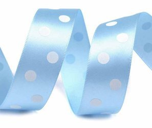 Wstążka 22mm atłas GROCHY błękitna