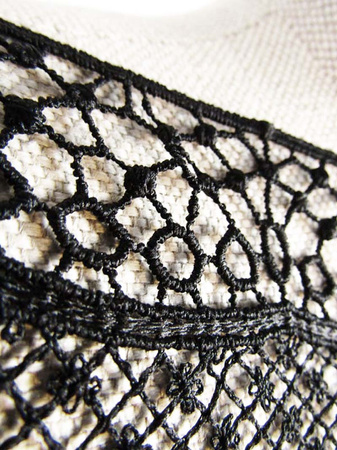 Koronka 70cm gipiurowa czarna