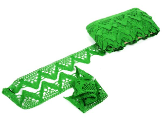 Koronka 6,5cm bawełniana zielona