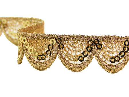 Koronka 1,3cm metaliczna antyczny złoty