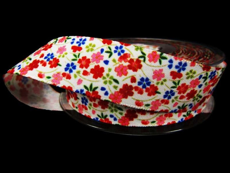 Wstążka 25mm tafta MARE DI FIORI czerwona