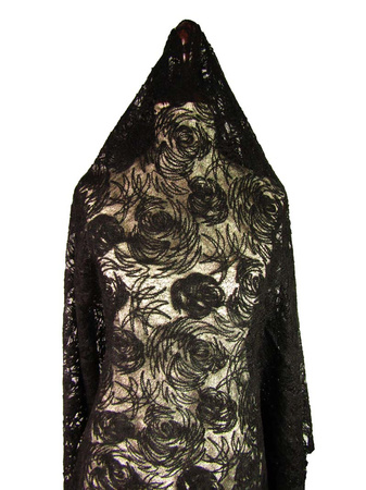 Tkanina 140cm RÓŻA czarna