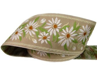 Taśma 50mm żakard KWIAT rdza