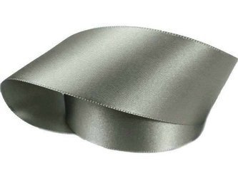Wstążka 40mm atłas popiel stalowy
